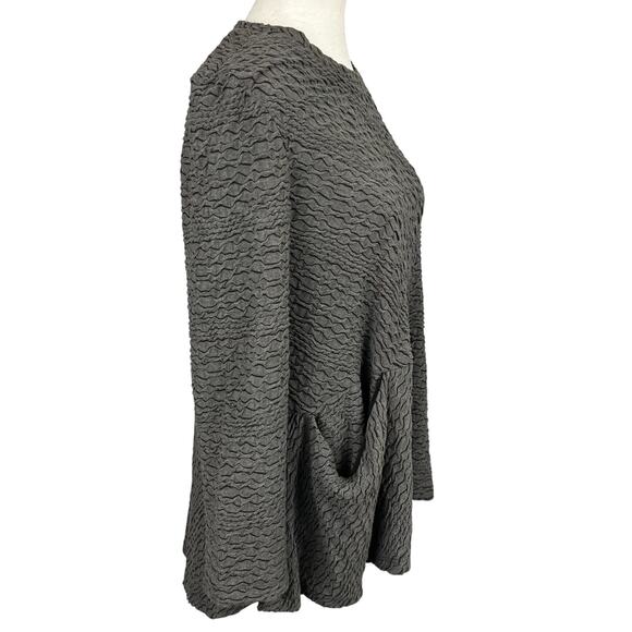 IC By Connie K Shirt Gray Swing Flowy Tunic Top Long Sleeve Womens Size Medium - Picture 5 of 9